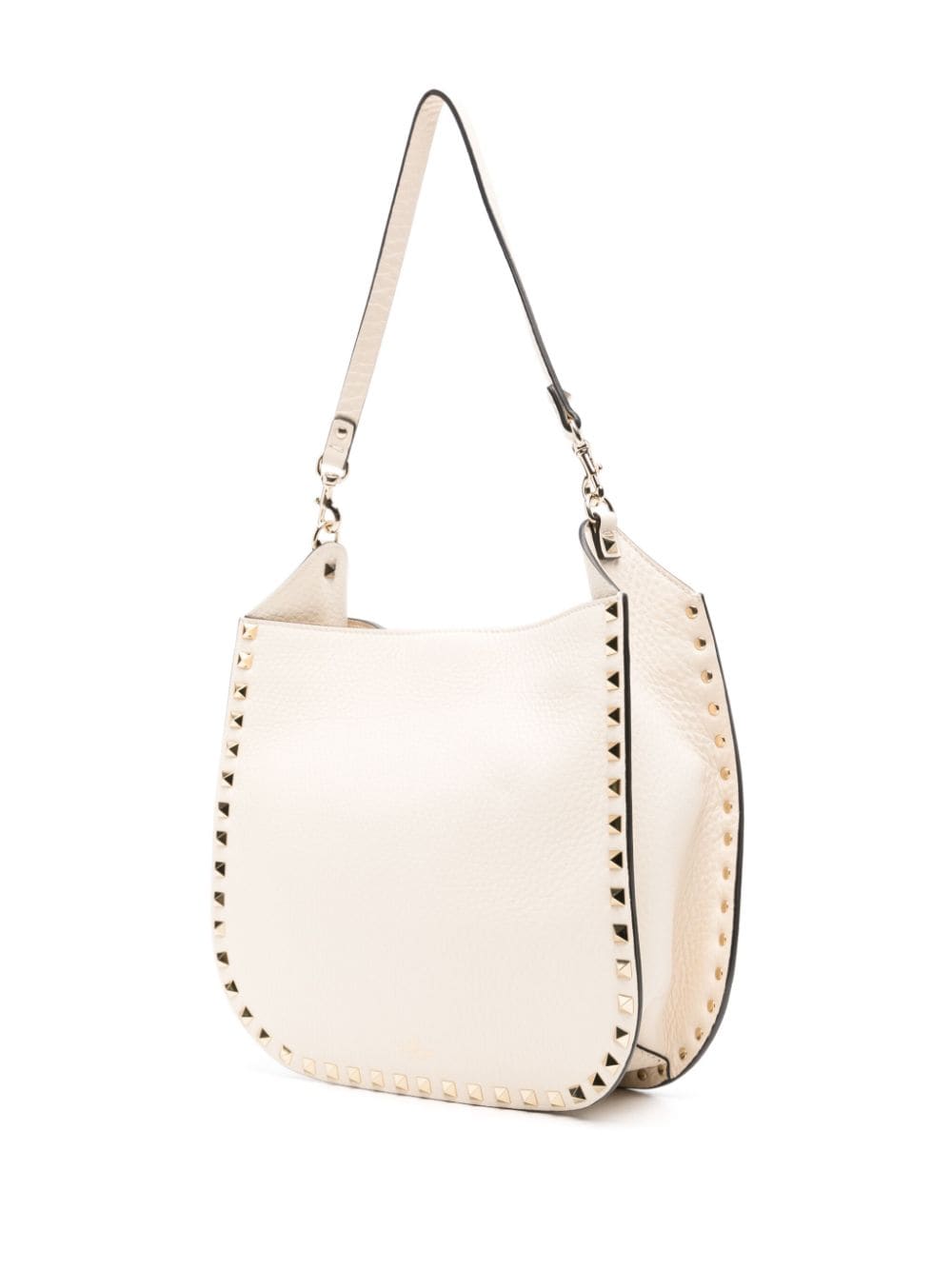 Shop Valentino Rockstud Shoulder Bag In Nude