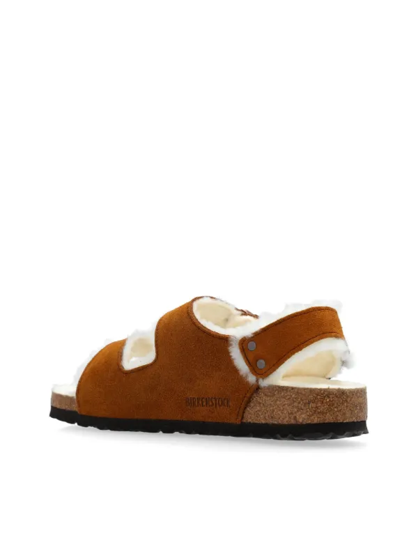 Birkenstock Milano Buckled Suede Sandals | Brown | FARFETCH