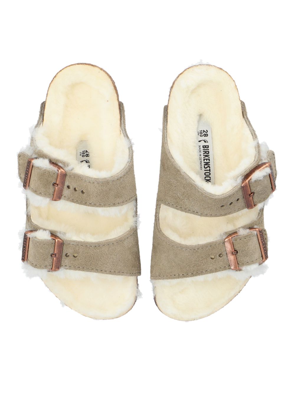 Birkenstock Kids Arizona Shearling sandalen Beige