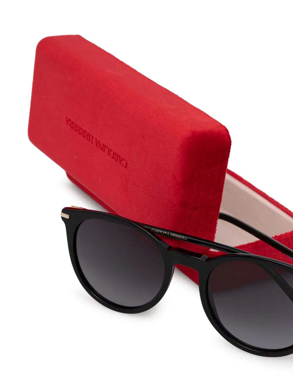 Carolina Herrera Zonnebril met rond montuur Zwart