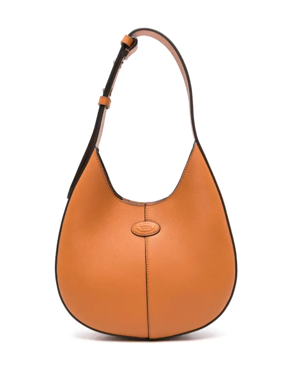 TOD'S ロゴ レザー ステッチ入 ハンドバッグ オレンジ Tod's ロゴパッチ ハンドバッグ | オレンジ | FARFETCH JP