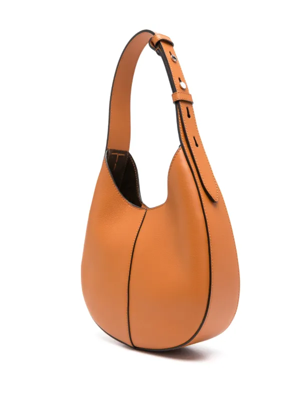 TOD'S ロゴ レザー ステッチ入 ハンドバッグ オレンジ Tod's ロゴパッチ ハンドバッグ | オレンジ | FARFETCH JP
