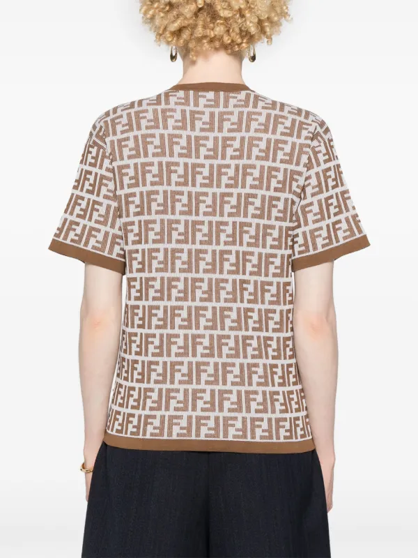 Tシャツ・カットソー FENDI FF COTTON BLEND KNITTED T-SHIRT 24144708_54231255_600.jpg