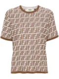 FENDI FF-pattern knitted T-shirt - White