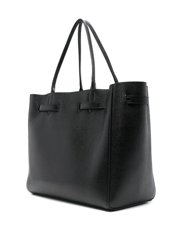 Black leather tote bag nz online