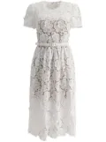 Self-Portrait floral-lace midi dress - White