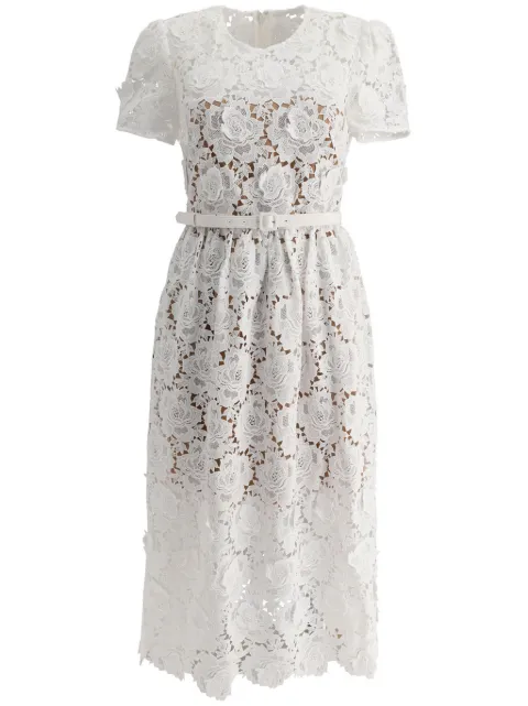 Self-Portrait floral-lace midi dress