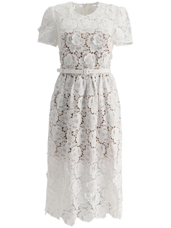 Self Portrait floral lace Midi Dress White FARFETCH CA