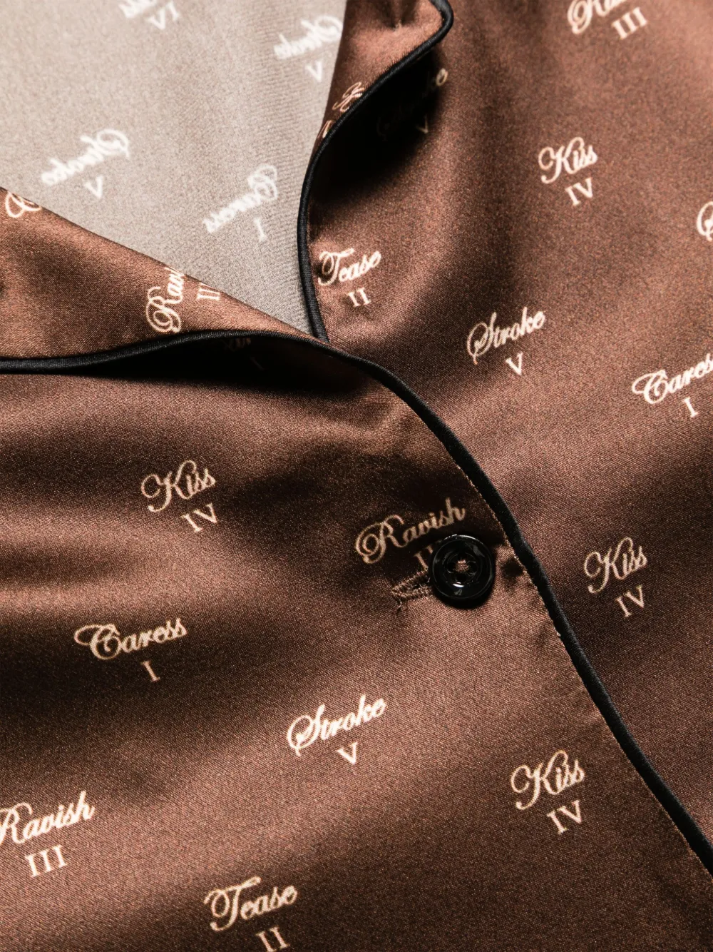 Kiki de Montparnasse Zijden pyjamatop Bruin