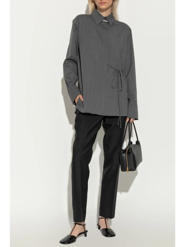 Jil Sander テクスチャード ストレートパンツ | ブラック | FARFETCH JP