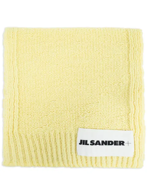 Jil Sander logo patch wool scarf 