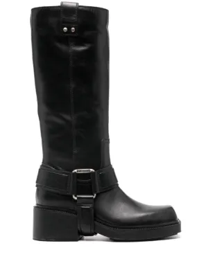 Givenchy Buckled Leather Boots | Black | FARFETCH CA