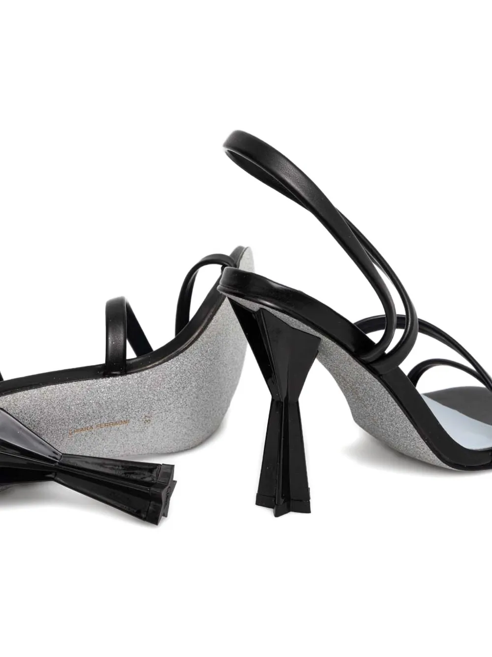 Chiara Ferragni Slim Andromeda geometric-heel sandals Zwart