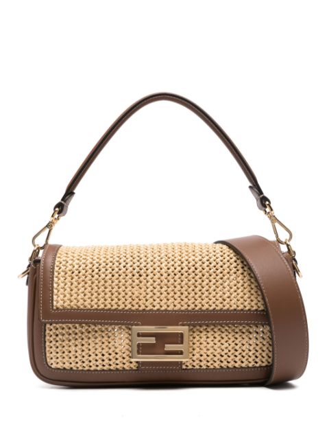 FENDI Baguette macrame-detail shoulder bag