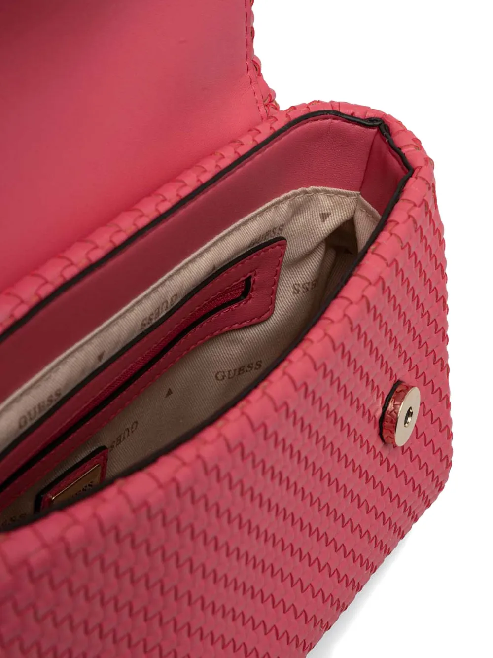 Guess Usa Logo-plaque Shoulder Bag In Pink