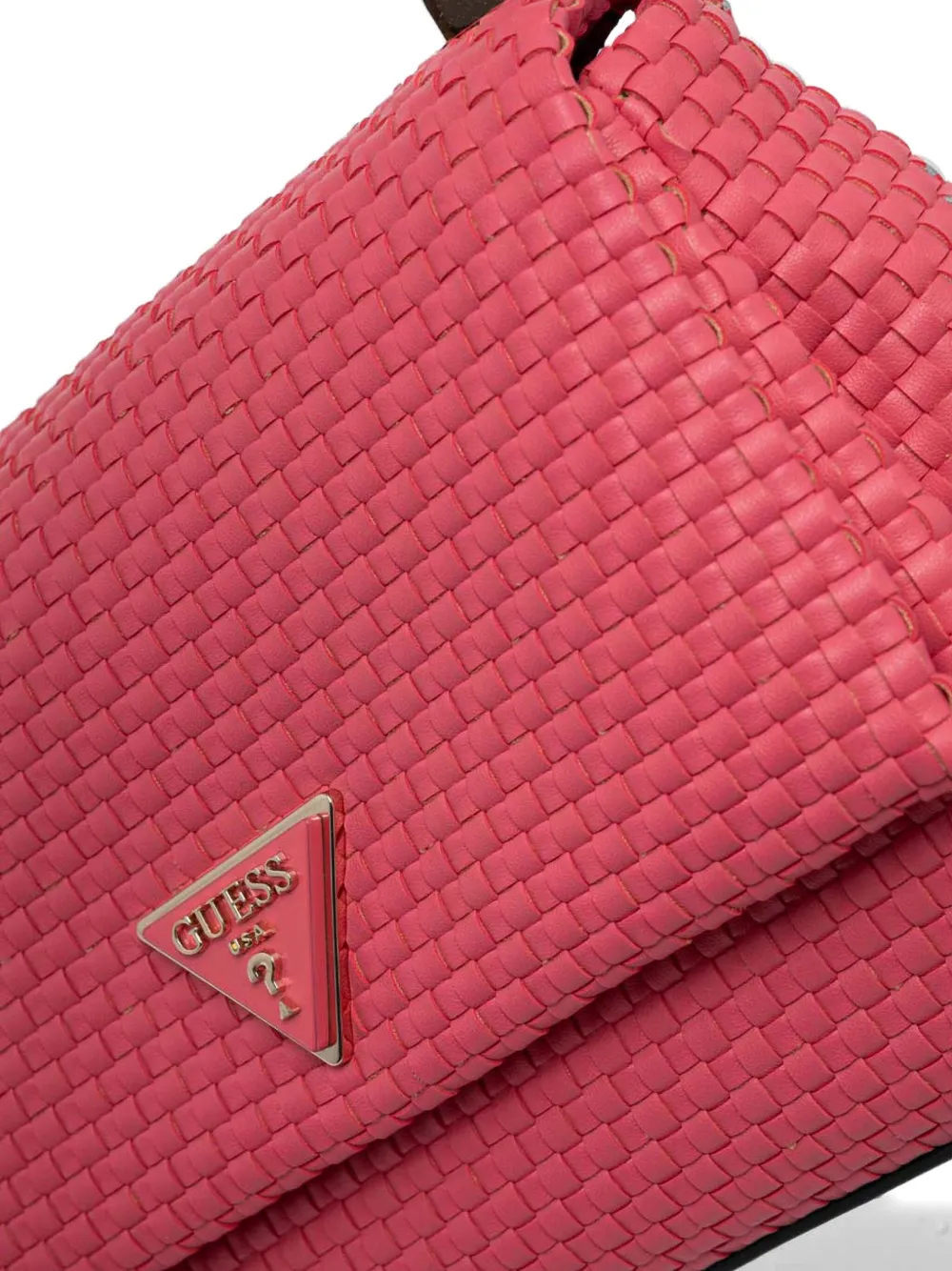 Guess Usa Logo-plaque Shoulder Bag In Pink