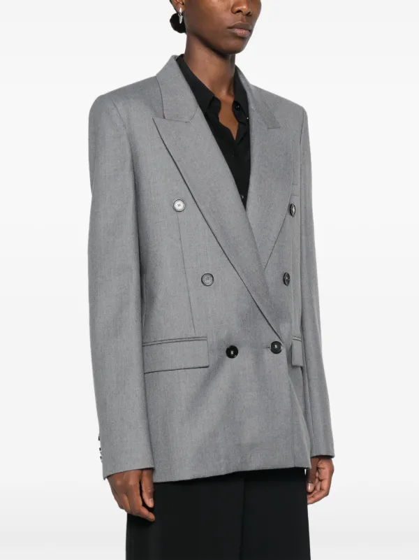 Stella McCartney Wool double-breasted Blazer | Grey | FARFETCH