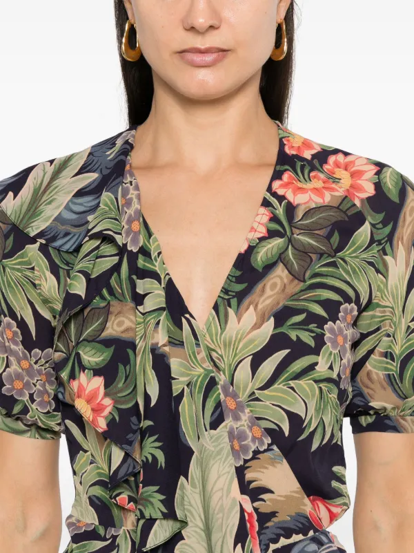ワンピース ETRO SS25 Floral midi dress (WRHA034499SP4E2 X0891) ETRO floral-print Midi Dress | White | FARFETCH