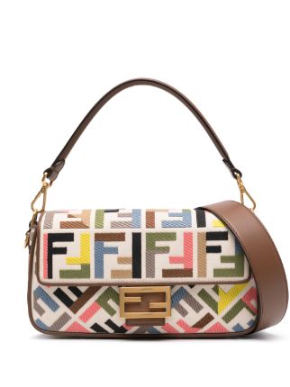 FENDI Baguette Canvas Shoulder Bag Neutrals FARFETCH CA