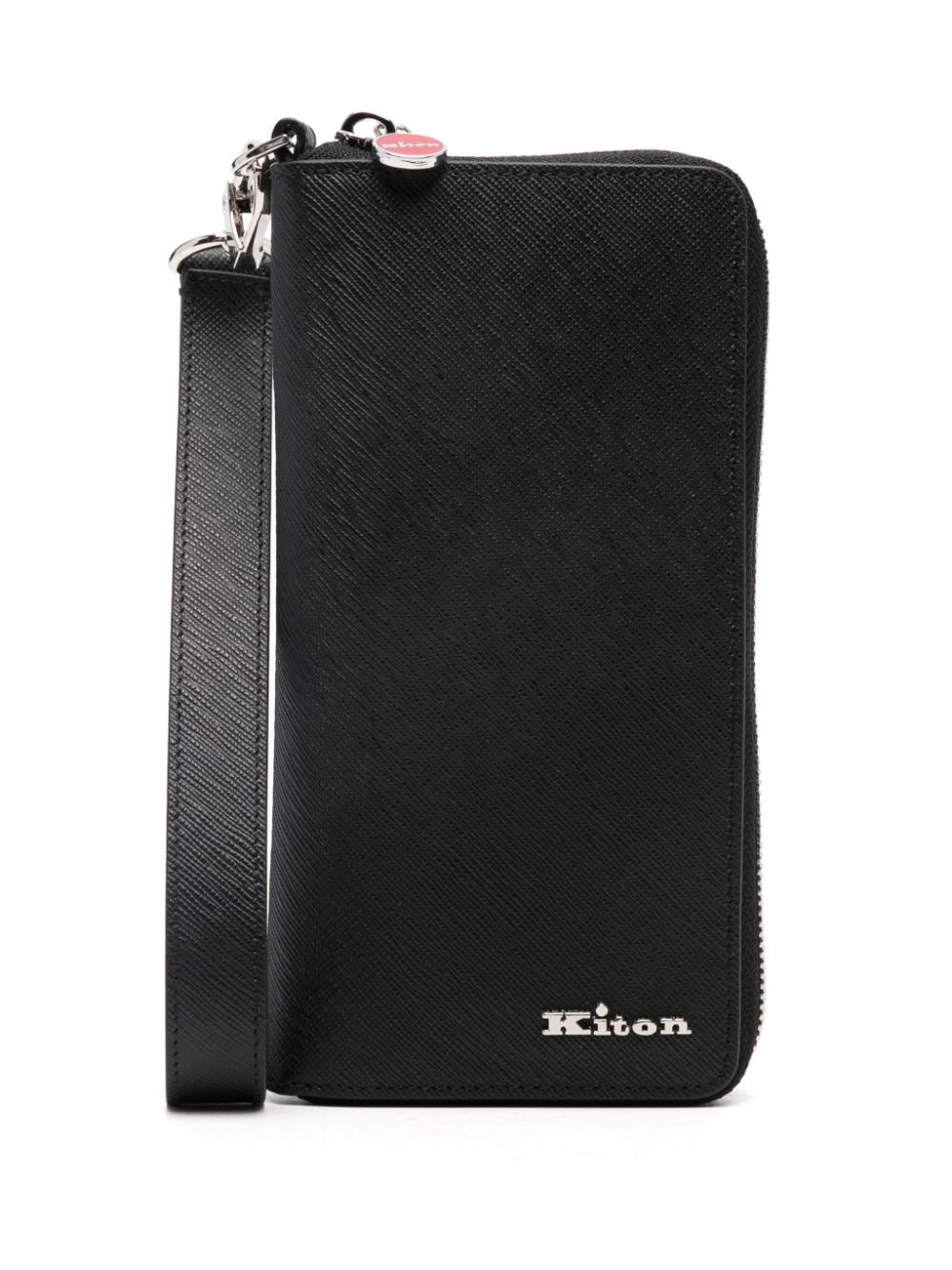 Shop Kiton Logo-lettering Wallet In Black