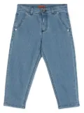 Missoni Kids zigzag-embroidered tapered jeans - Blue