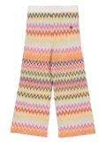 Missoni Kids zigzag-woven knitted trousers - White
