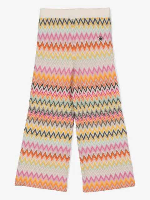 Missoni Kids pantalon évasé à motif zig-zag