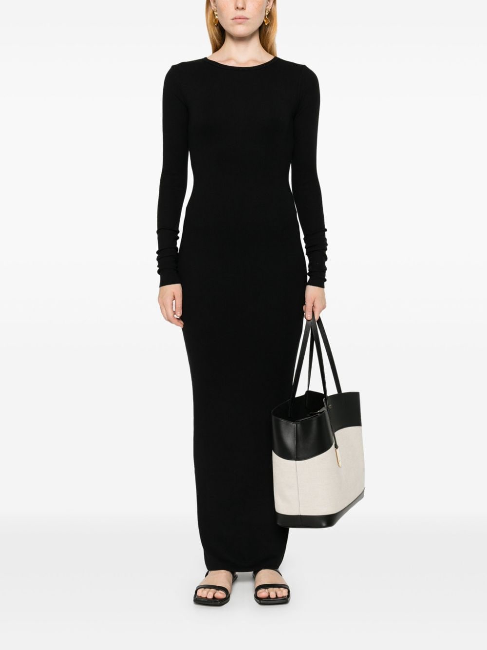 Shop Éterne Ribbed Dress In Black