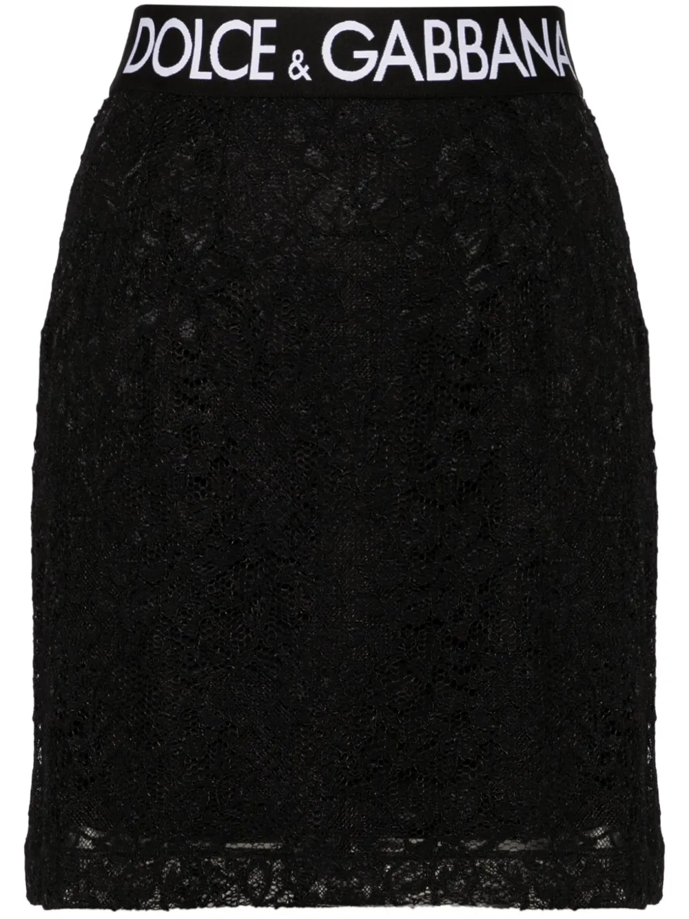 Dolce & Gabbana falda midi con encaje floral | negro | Image 1