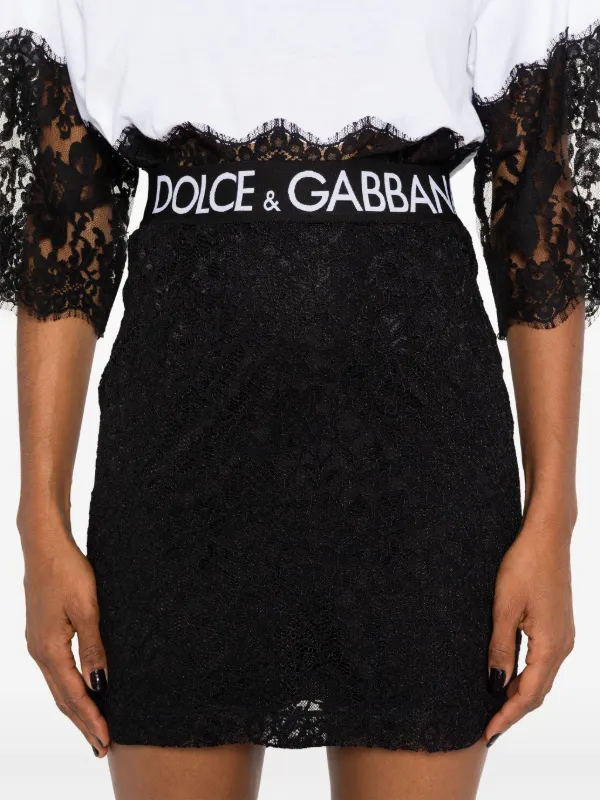 Dolce & Gabbana floral-lace Mini Skirt | Black | FARFETCH