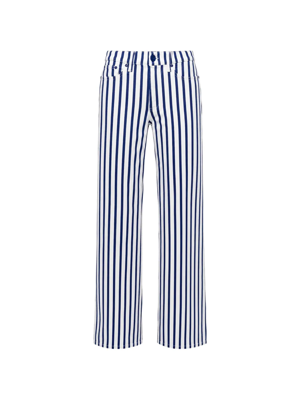 alice + olivia striped straight-leg jeans
