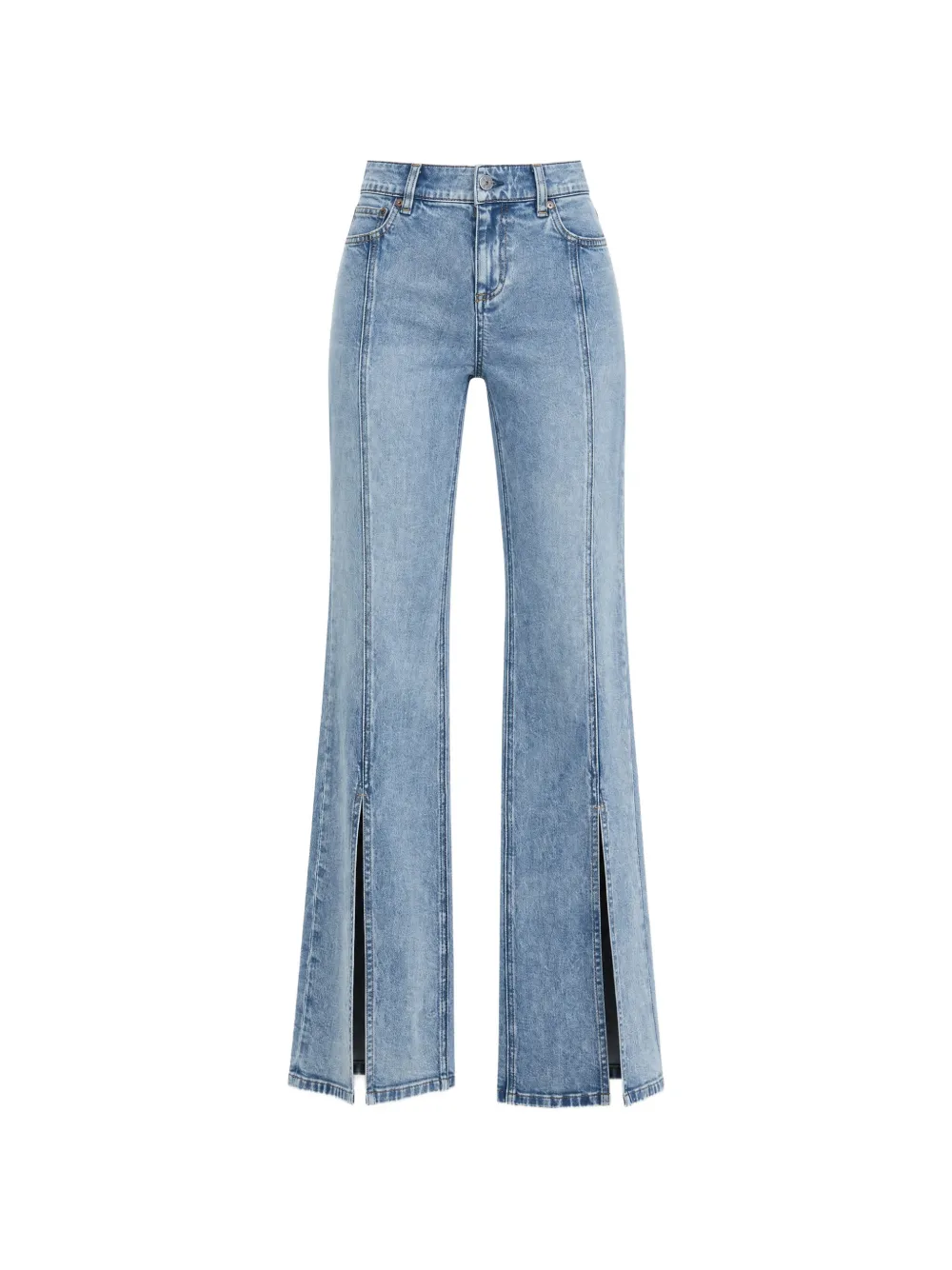 alice + olivia seam-detail slit-hem flared jeans