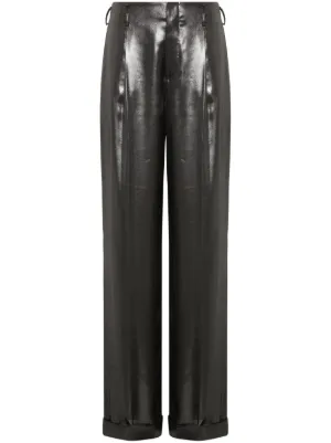 Emporio Armani faux-leather Pants | Black | FARFETCH