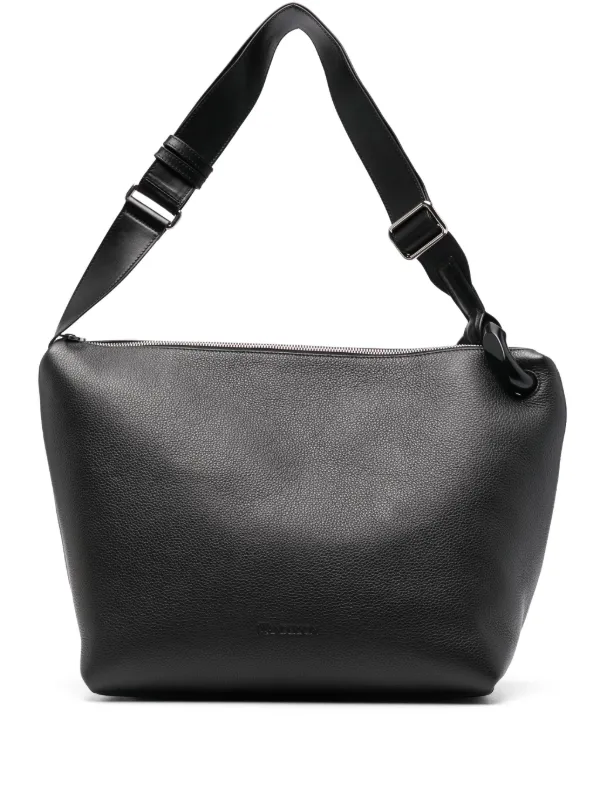 【JW ANDERSON】 ギャザースコート ブラック JW Anderson コーナー レザーハンドバッグ S | ブラック