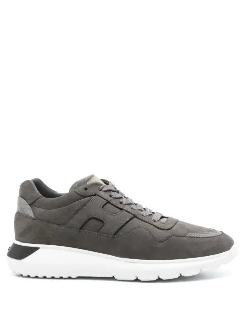 Hogan logo-patch suede sneakers