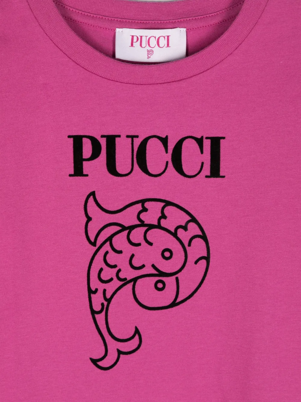 PUCCI Junior Katoenen T-shirt met logoprint Paars