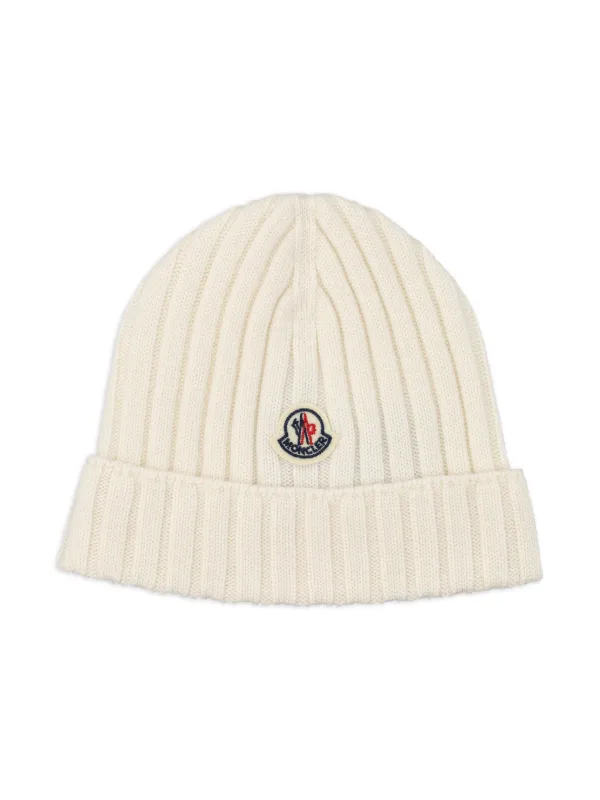 Moncler Enfant ロゴ ビーニー | ホワイト | FARFETCH JP