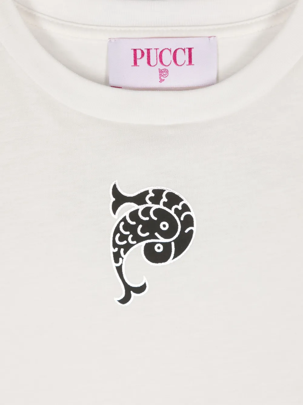 PUCCI Junior Katoenen T-shirt met logoprint Wit