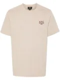 A.P.C. logo-embroidered mélange T-shirt - Neutrals