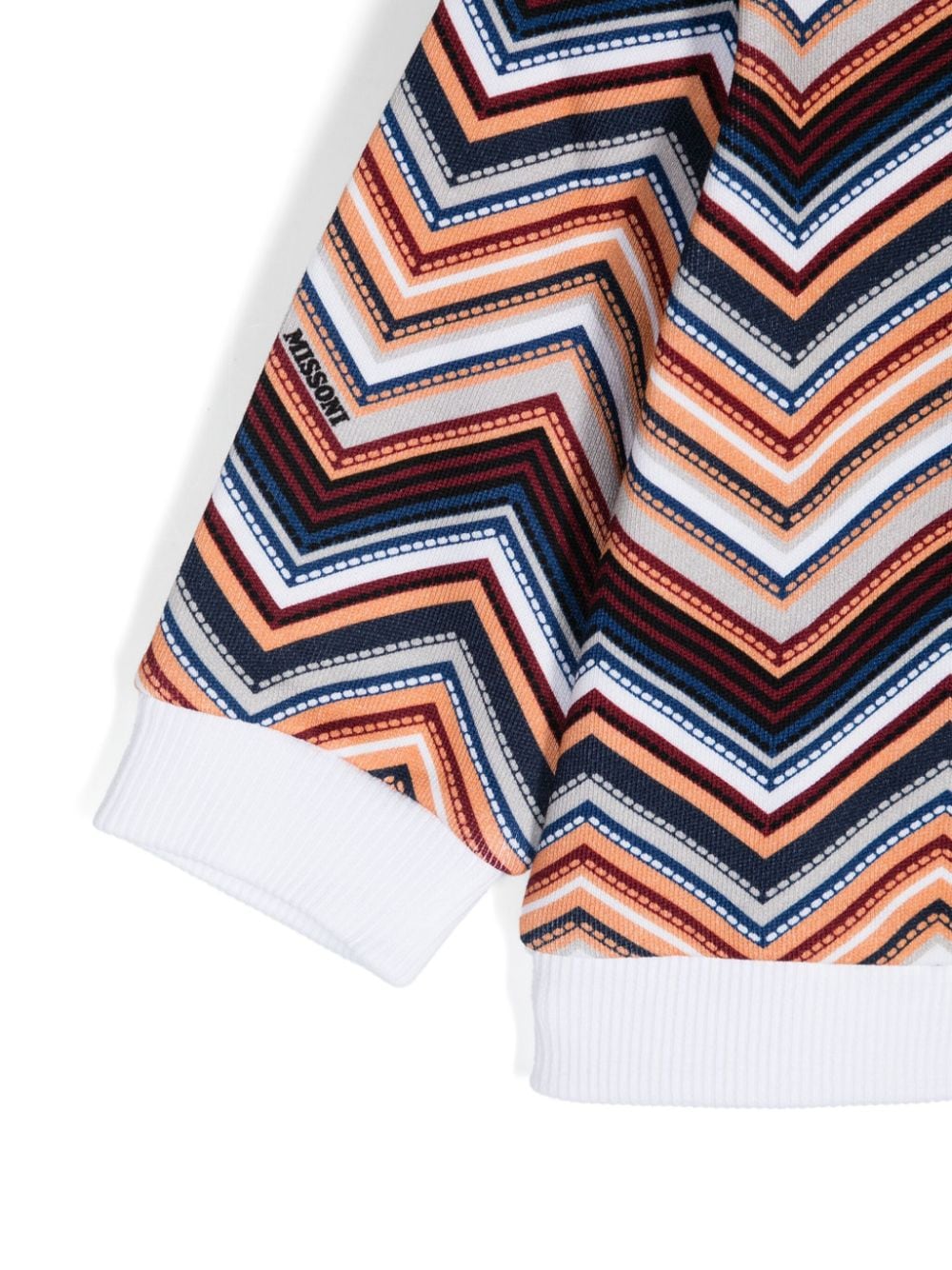 Shop Missoni Chevron-print Zipped Hoodie In White