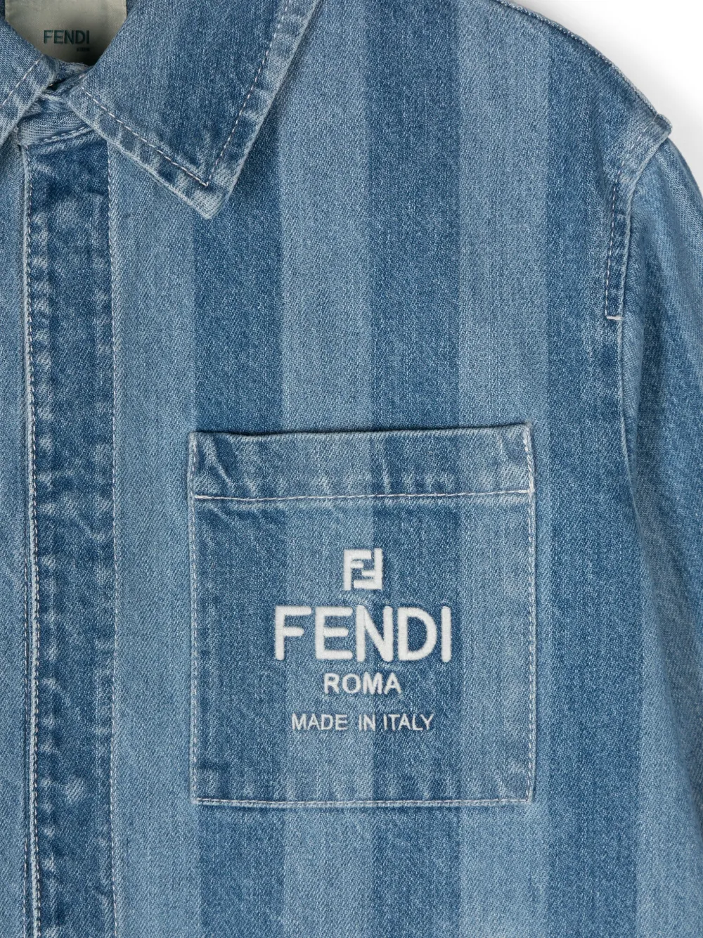 Fendi Kids Jack met geborduurd logo Blauw