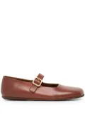 Marsèll square-toe leather ballerina shoes - Brown