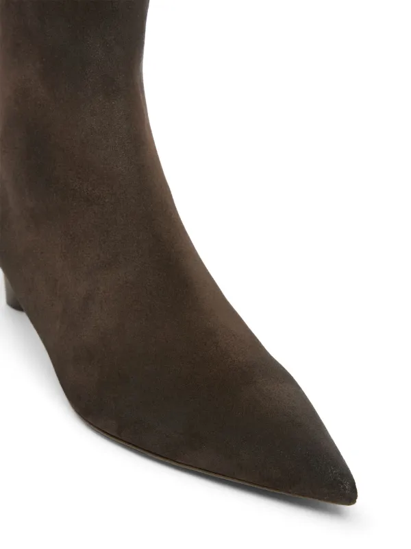 Pointed toe suede ankle boots cheap