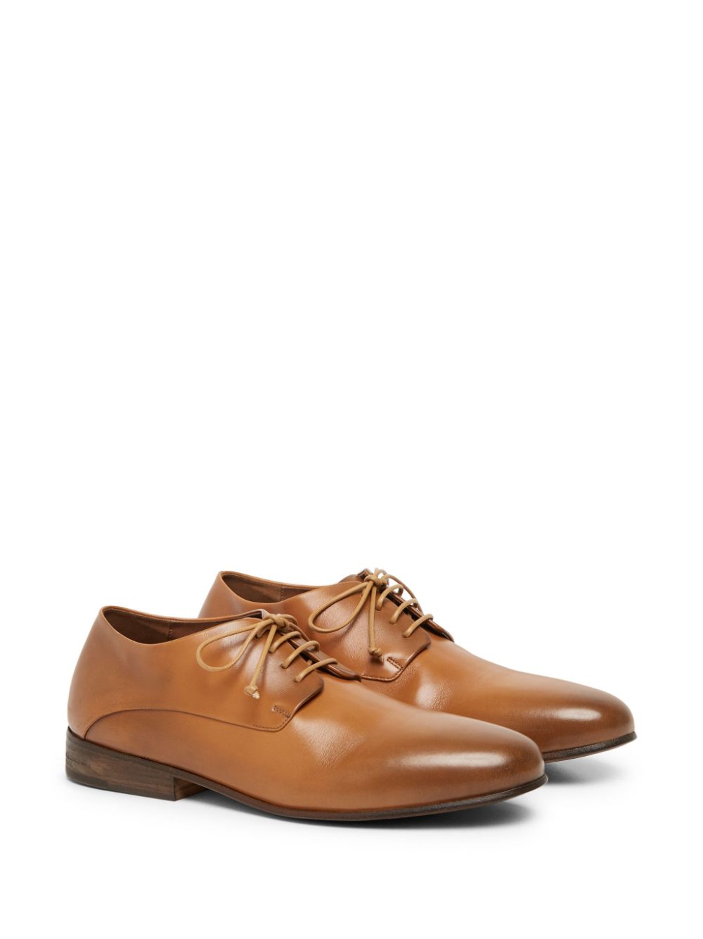 Shop Marsèll Almond-toe Leather Derby Shoes In Brown