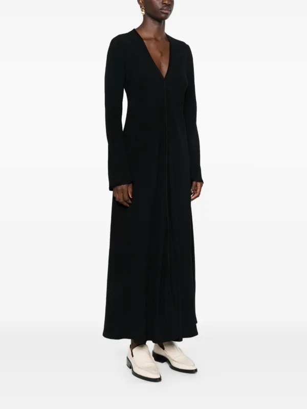 Forte_forte Crepe Long-Sleeve Dress - Black