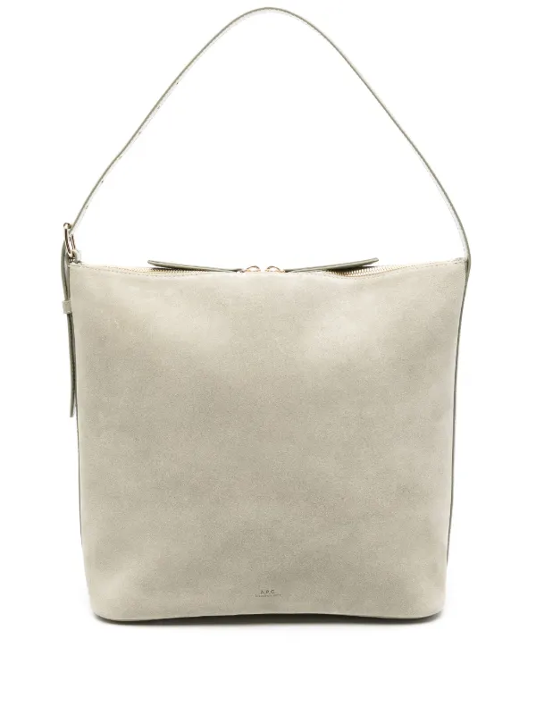 Grey suede shoulder bag sale