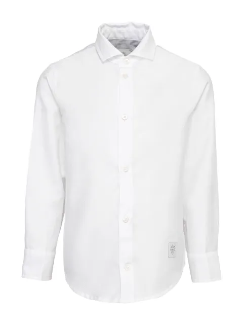 Eleventy Kids logo-appliqué cotton shirt 