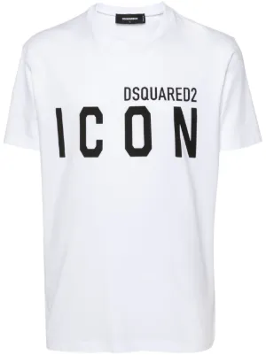 DSQUARED2 Ibra-print Cotton T-shirt | White | FARFETCH JO