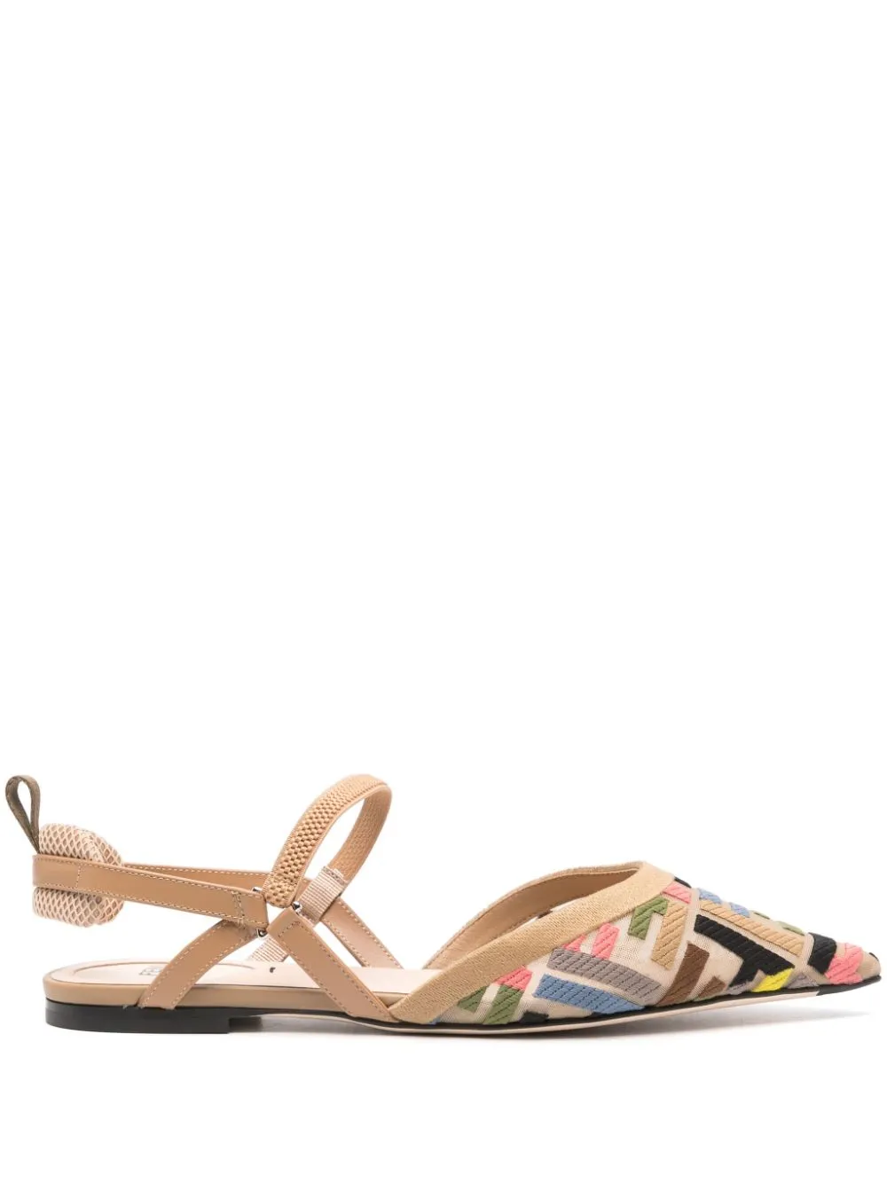 Shop Fendi Colibrì Lite Ballerina Shoes In Neutrals