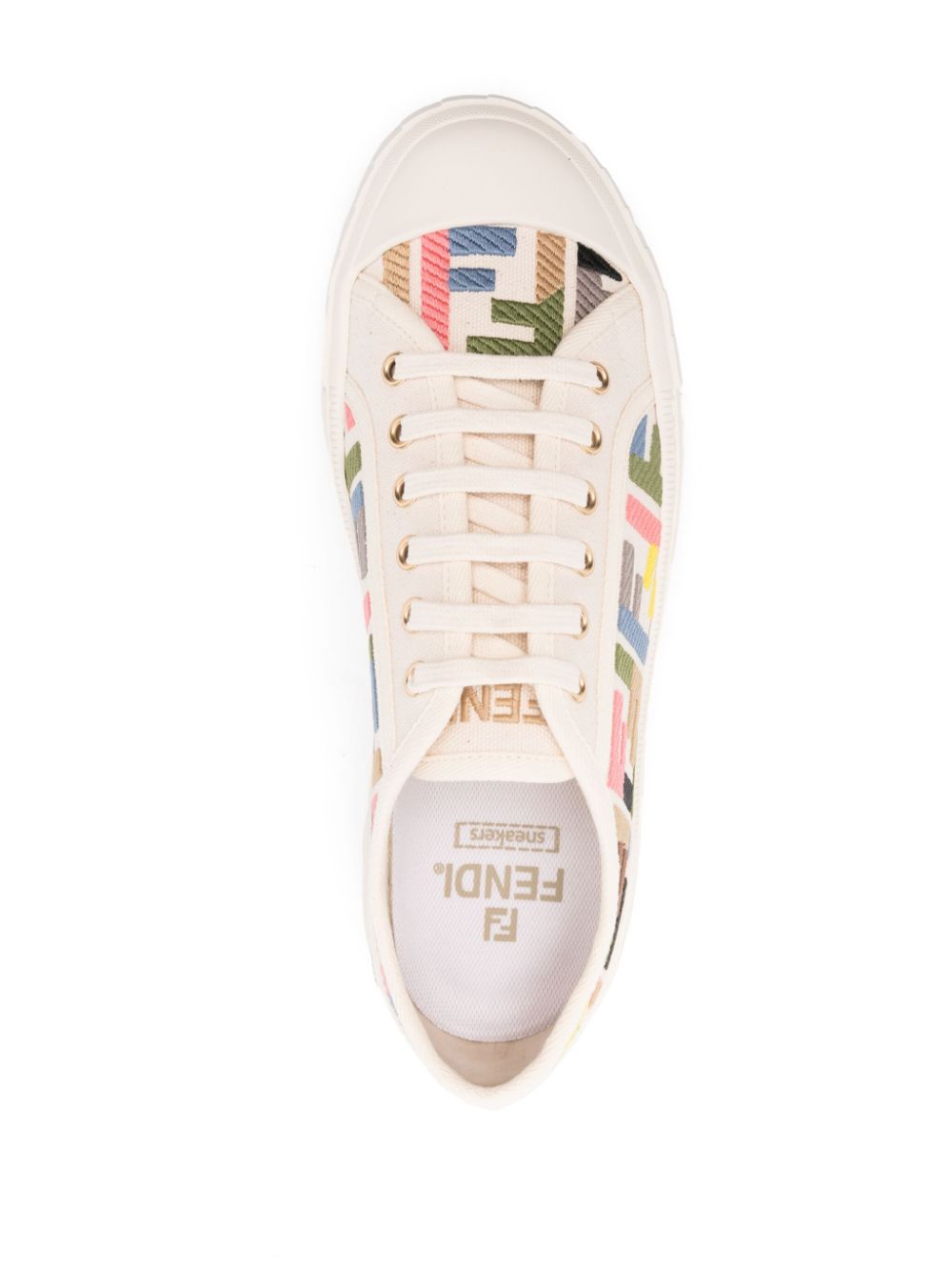 FENDI Domino canvas sneakers Beige